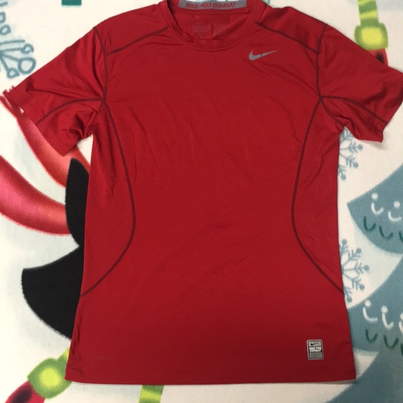 red nike pro shirt